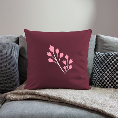 Throw Pillow Cover 18” x 18” - burgundy