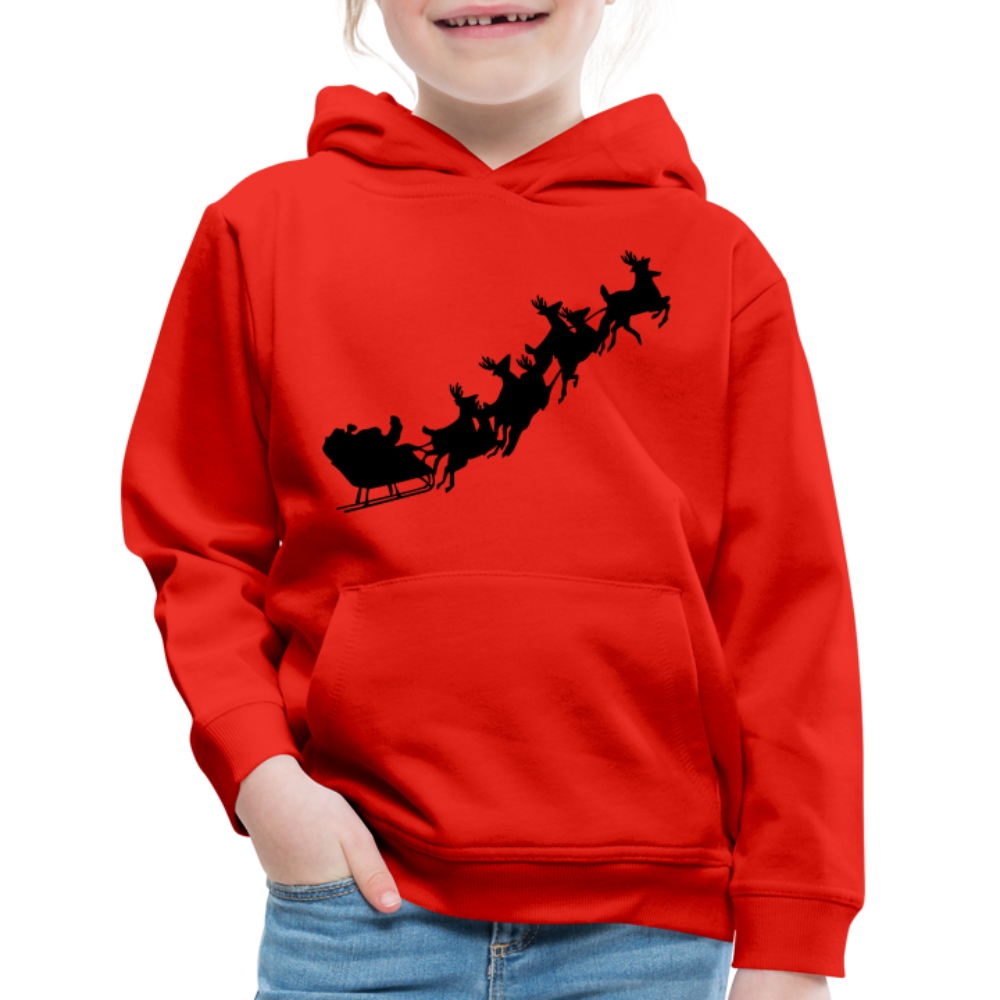 Kids‘ Premium Hoodie| Multicolor Hoodie with Santa & Reindeer Design - red