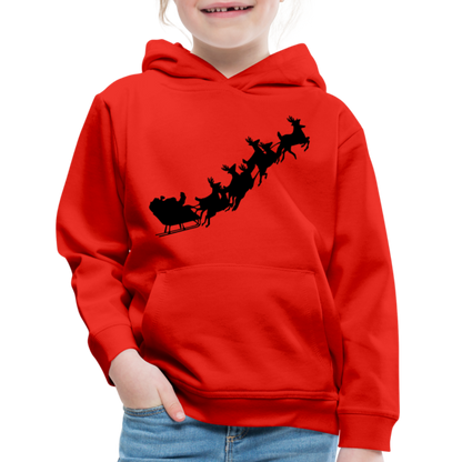 Kids‘ Premium Hoodie| Multicolor Hoodie with Santa & Reindeer Design - red