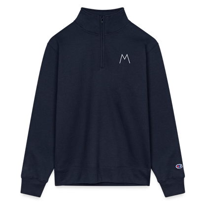 Champion Unisex 1/4 Zip Pullover Sweatshirt - Timeless Comfort & Style - navy