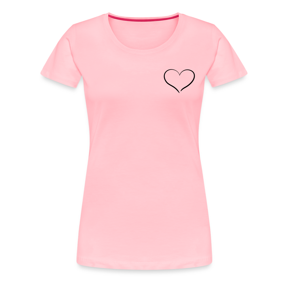 Heart Outline Design T-Shirt for Women | Women’s Premium T-Shirt - pink