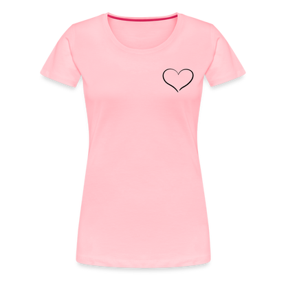 Heart Outline Design T-Shirt for Women | Women’s Premium T-Shirt - pink