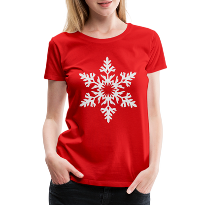 Snowflake Design T-Shirt For Women | Women’s Premium T-Shirt - red