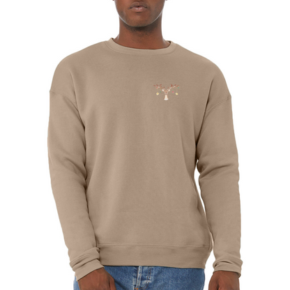 Reindeer with Decorative Hanging Ornaments | Bella + Canvas Unisex Sweatshirt - tan