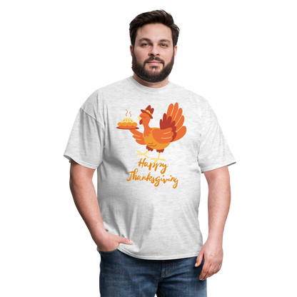 Happy Thanksgiving with Turkey | Unisex Classic T-Shirt for Men and Women - light heather gray