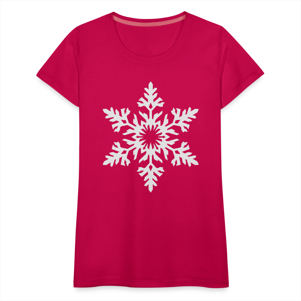 Snowflake Design T-Shirt For Women | Women’s Premium T-Shirt - dark pink