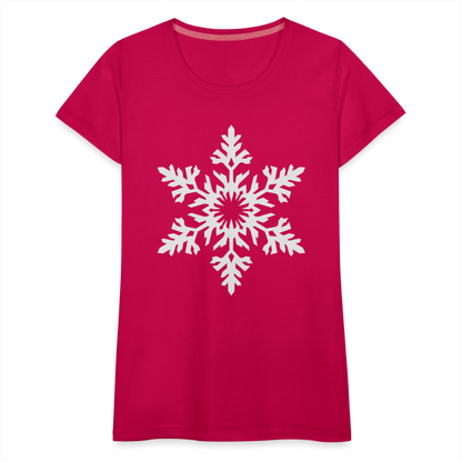 Snowflake Design T-Shirt For Women | Women’s Premium T-Shirt - dark pink