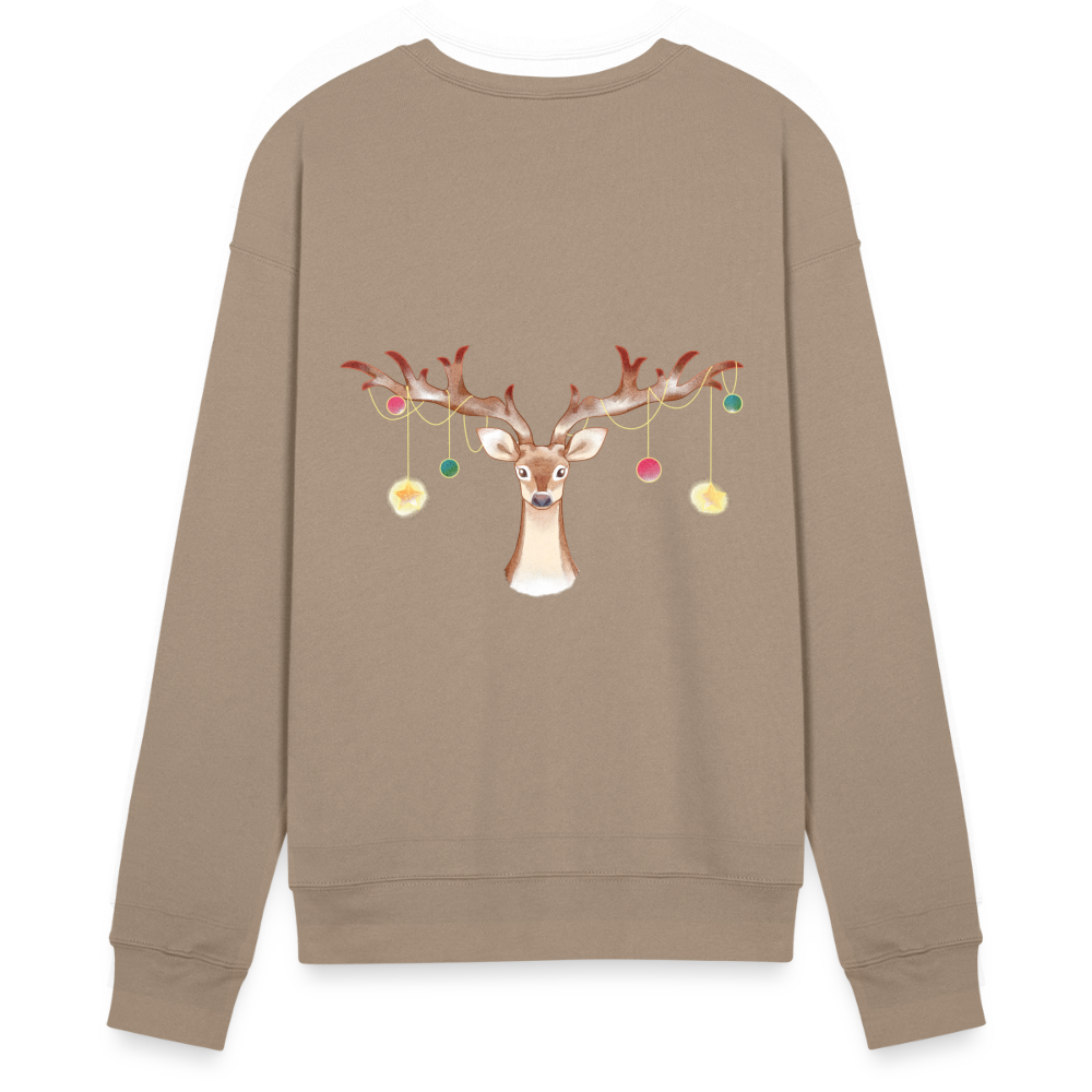 Reindeer with Decorative Hanging Ornaments | Bella + Canvas Unisex Sweatshirt - tan