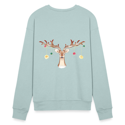 Reindeer with Decorative Hanging Ornaments | Bella + Canvas Unisex Sweatshirt - dusty blue