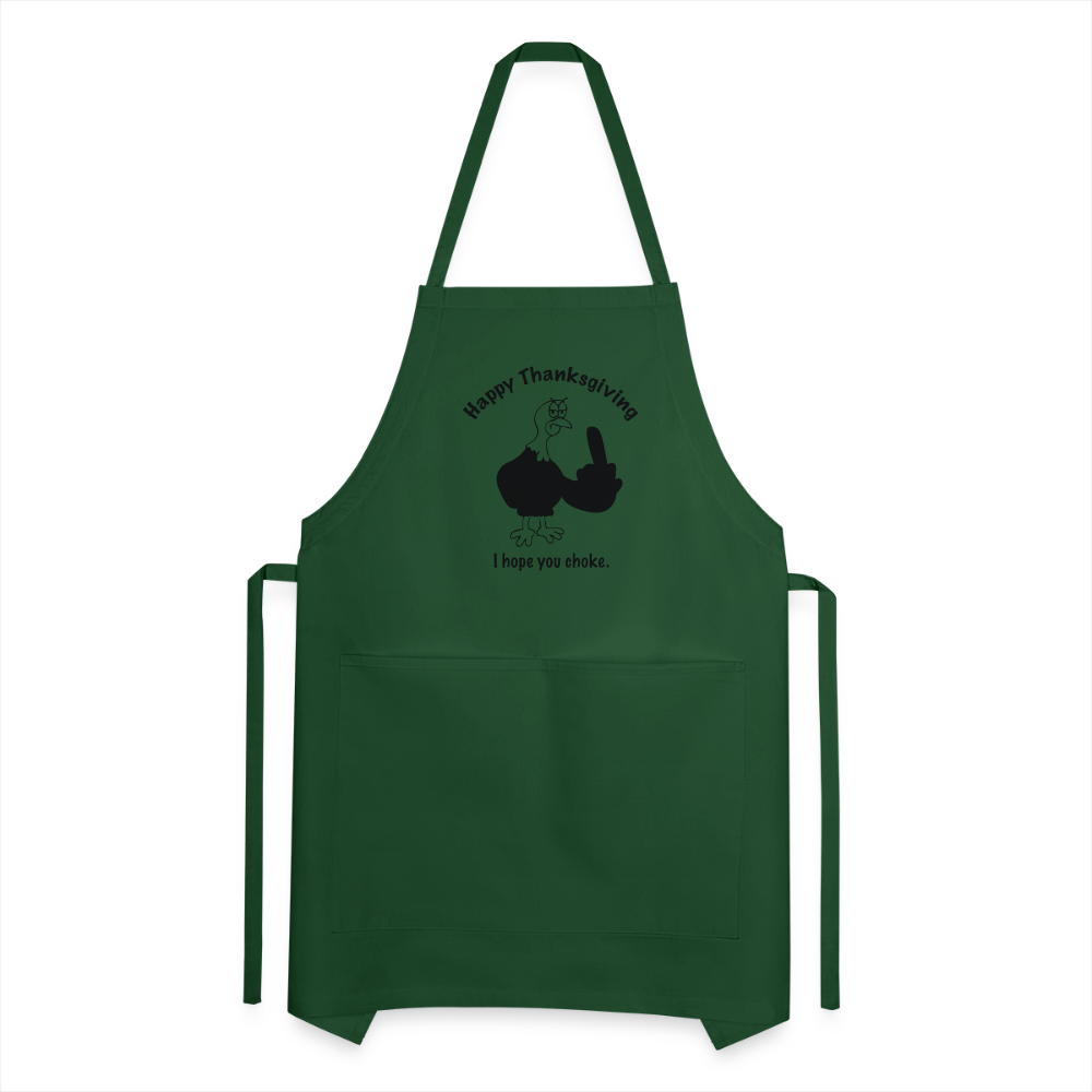 Happy Thanksgiving Apron | Adjustable Apron - forest green