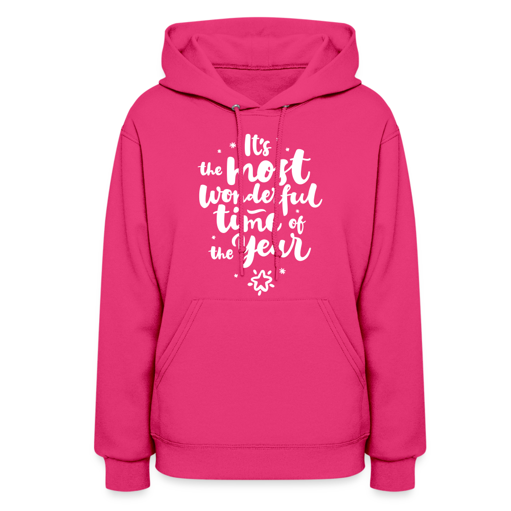 Christmas Hoodies for Her | It's the most wonderful time of the Year |Women's Hoodie - fuchsia