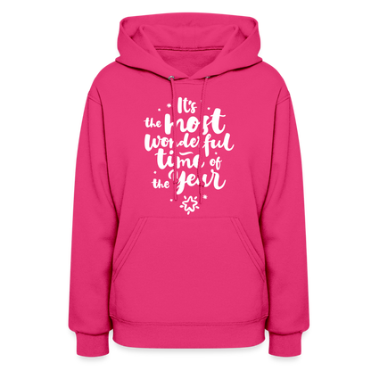 Christmas Hoodies for Her | It's the most wonderful time of the Year |Women's Hoodie - fuchsia