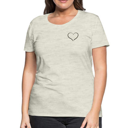 Heart Outline Design T-Shirt for Women | Women’s Premium T-Shirt - heather oatmeal