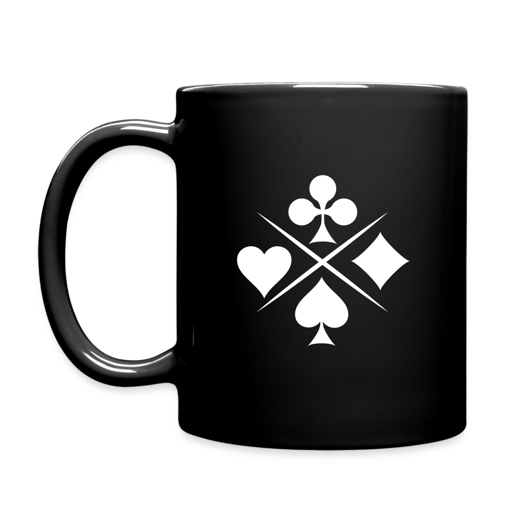 Elegant Card Symbol Ceramic black  Cup – Spade, Heart, Diamond, and Club Designs-Full Color Mug - black