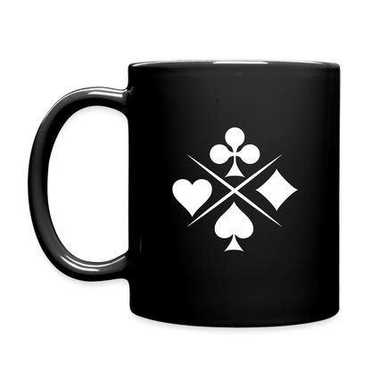 Elegant Card Symbol Ceramic black  Cup – Spade, Heart, Diamond, and Club Designs-Full Color Mug - black