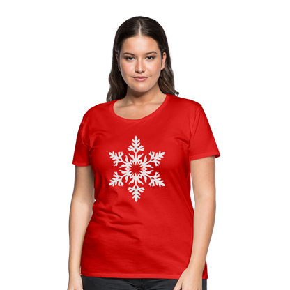 Snowflake Design T-Shirt For Women | Women’s Premium T-Shirt - red