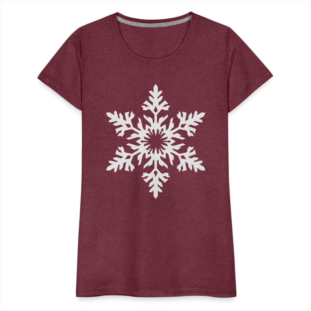 Snowflake Design T-Shirt For Women | Women’s Premium T-Shirt - heather burgundy