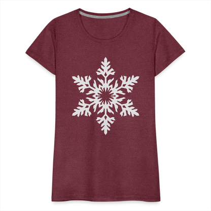 Snowflake Design T-Shirt For Women | Women’s Premium T-Shirt - heather burgundy