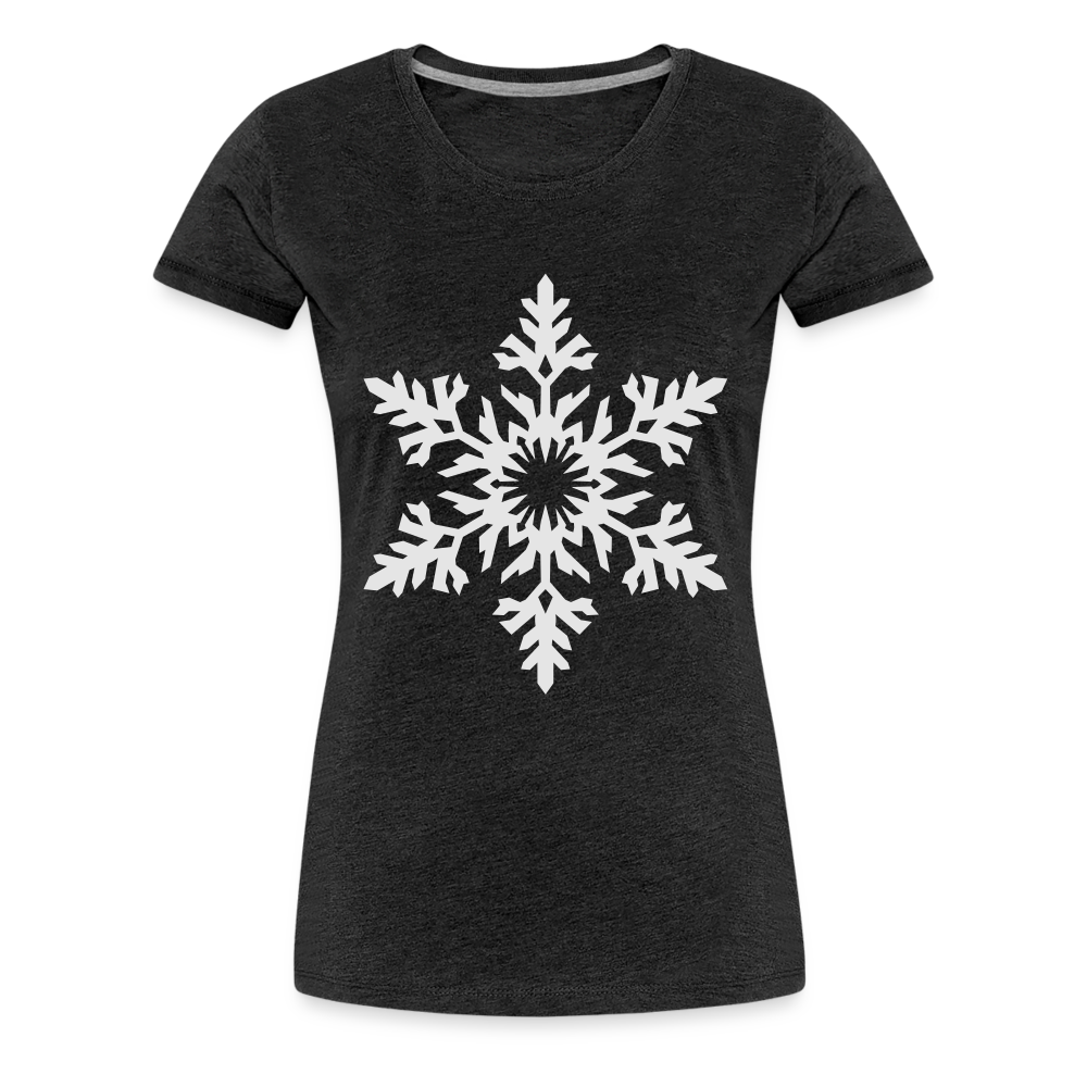 Snowflake Design T-Shirt For Women | Women’s Premium T-Shirt - charcoal grey