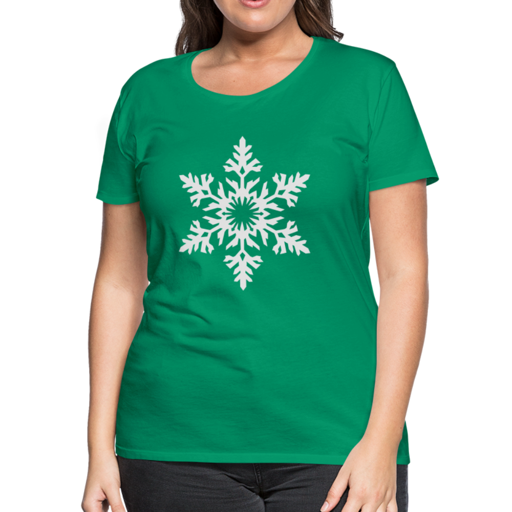 Snowflake Design T-Shirt For Women | Women’s Premium T-Shirt - kelly green