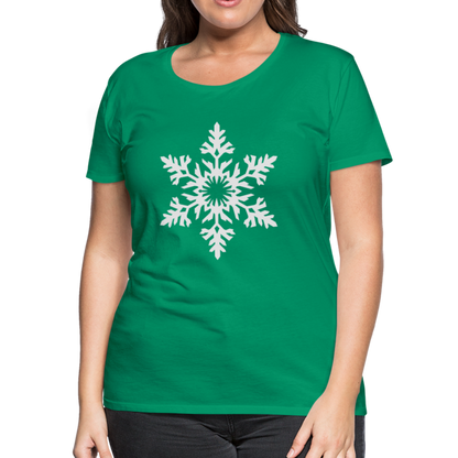 Snowflake Design T-Shirt For Women | Women’s Premium T-Shirt - kelly green