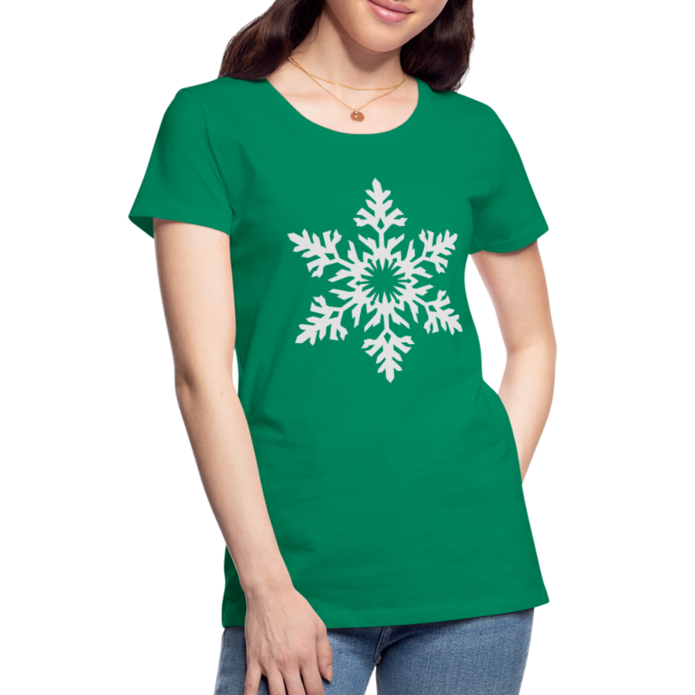 Snowflake Design T-Shirt For Women | Women’s Premium T-Shirt - kelly green