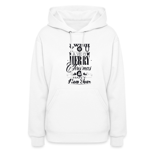 Merry Christmas & happy New Year Design Women's Hoodie - white