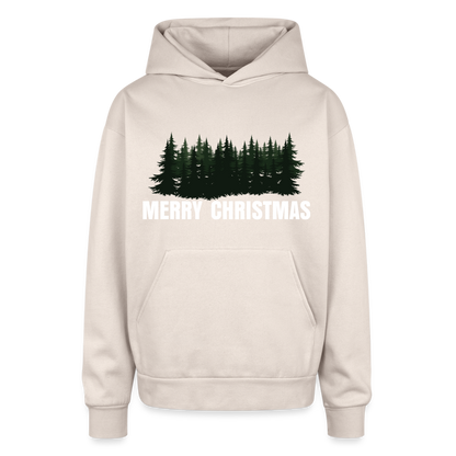 Merry Christmas Hooded Oversized Sweatshirts | Oversized Hooded Sweatshirt - Sand