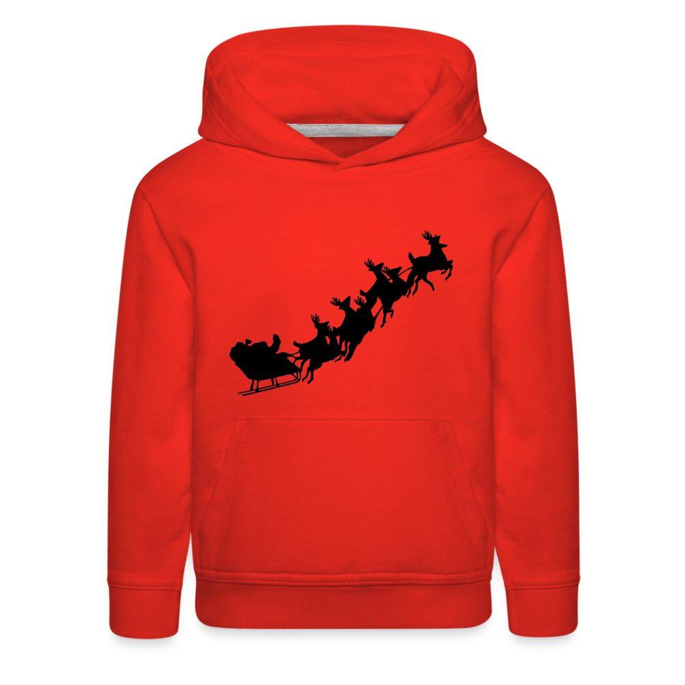 Kids‘ Premium Hoodie| Multicolor Hoodie with Santa & Reindeer Design - red