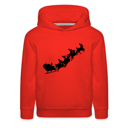 Kids‘ Premium Hoodie| Multicolor Hoodie with Santa & Reindeer Design - red