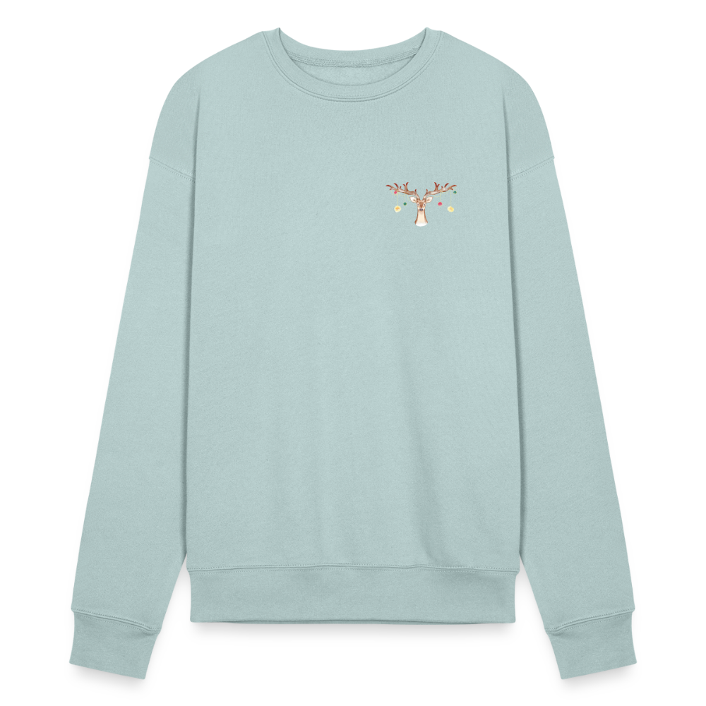 Reindeer with Decorative Hanging Ornaments | Bella + Canvas Unisex Sweatshirt - dusty blue