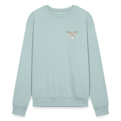 Reindeer with Decorative Hanging Ornaments | Bella + Canvas Unisex Sweatshirt - dusty blue