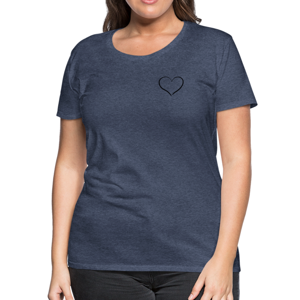 Heart Outline Design T-Shirt for Women | Women’s Premium T-Shirt - heather blue