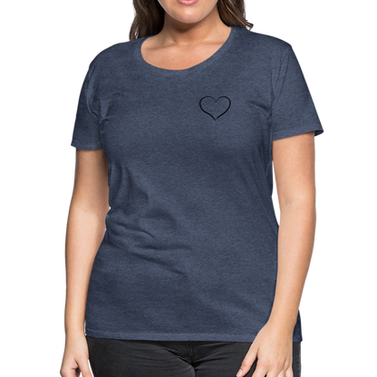 Heart Outline Design T-Shirt for Women | Women’s Premium T-Shirt - heather blue