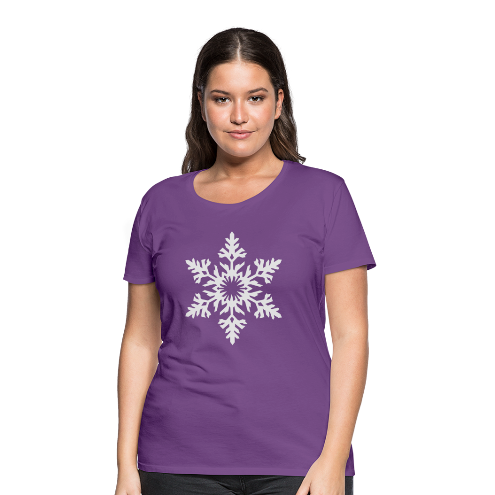 Snowflake Design T-Shirt For Women | Women’s Premium T-Shirt - purple