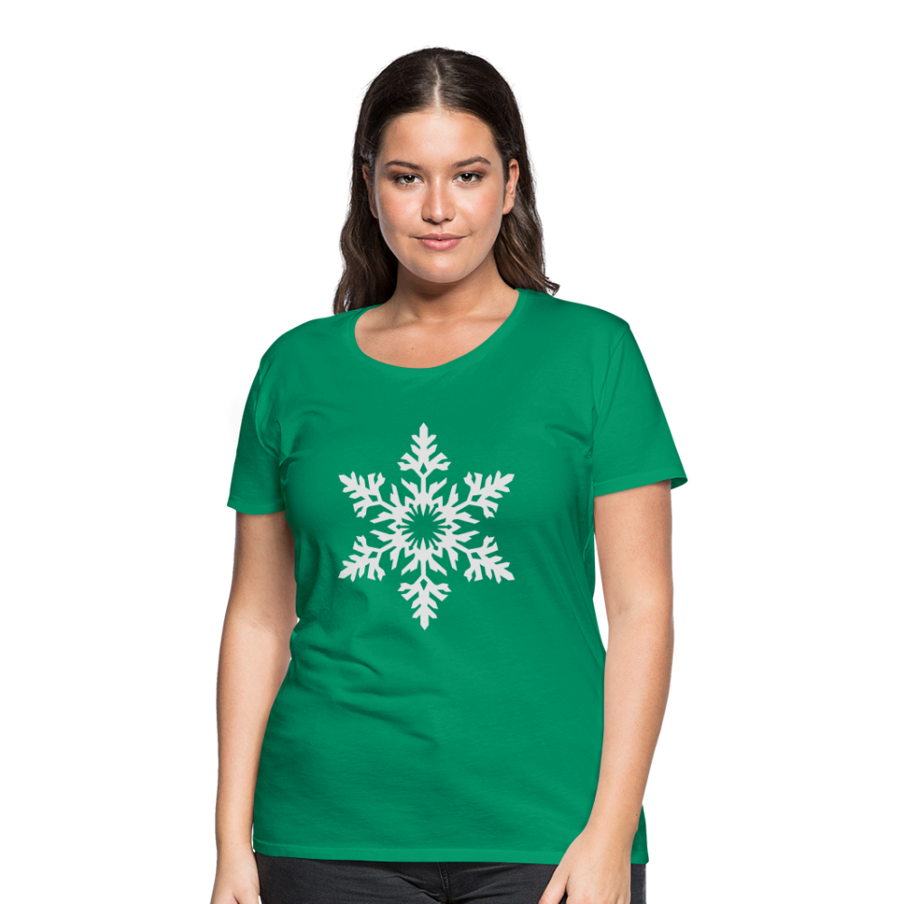 Snowflake Design T-Shirt For Women | Women’s Premium T-Shirt - kelly green