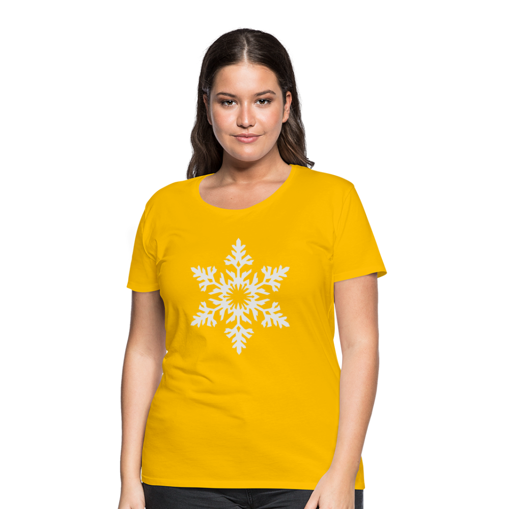 Snowflake Design T-Shirt For Women | Women’s Premium T-Shirt - sun yellow