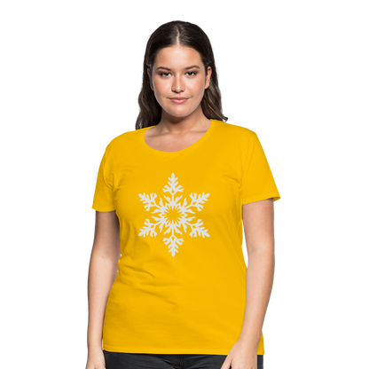 Snowflake Design T-Shirt For Women | Women’s Premium T-Shirt - sun yellow