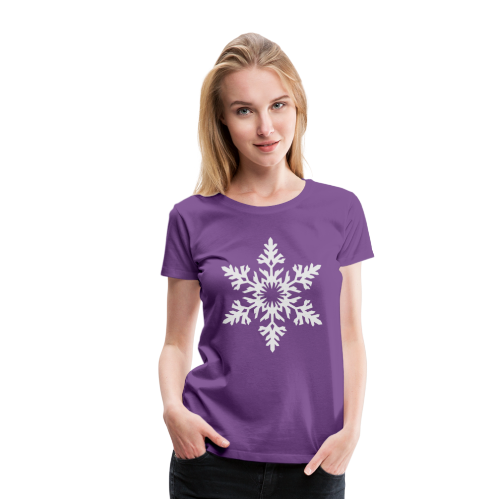 Snowflake Design T-Shirt For Women | Women’s Premium T-Shirt - purple