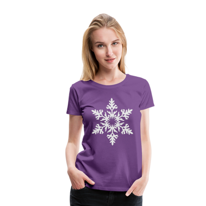 Snowflake Design T-Shirt For Women | Women’s Premium T-Shirt - purple