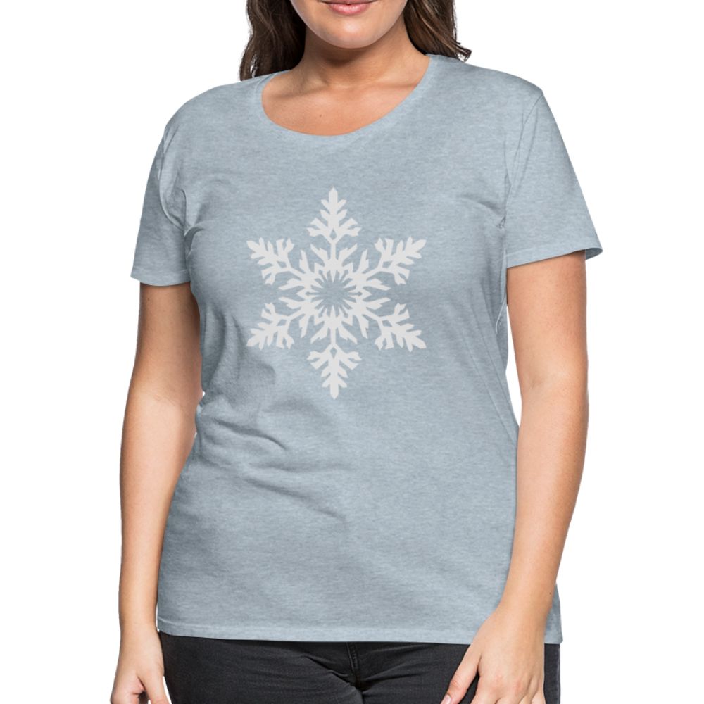 Snowflake Design T-Shirt For Women | Women’s Premium T-Shirt - heather ice blue