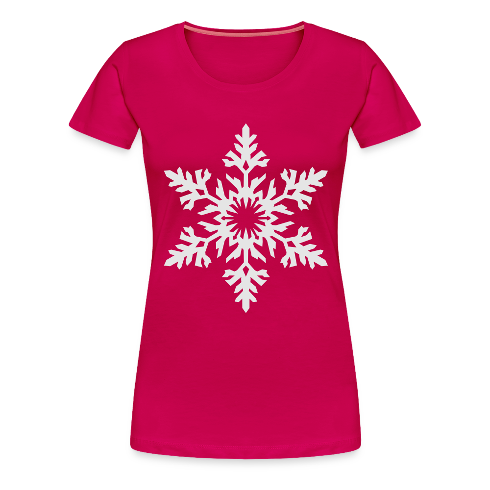 Snowflake Design T-Shirt For Women | Women’s Premium T-Shirt - dark pink