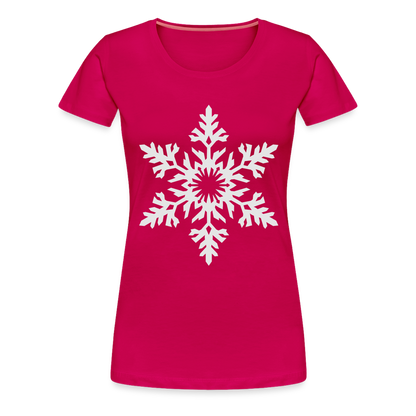 Snowflake Design T-Shirt For Women | Women’s Premium T-Shirt - dark pink