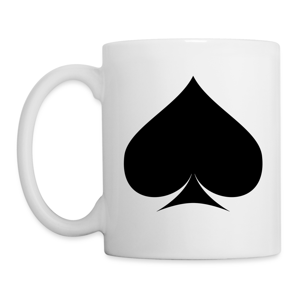 Spade Symbol Ceramic Cup – Modern Matte Finish  -Coffee/Tea Mug - white