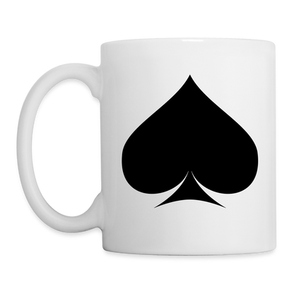 Spade Symbol Ceramic Cup – Modern Matte Finish  -Coffee/Tea Mug - white