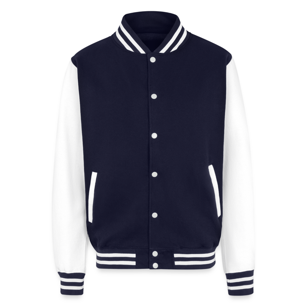 Just Hoods Heavyweight Letterman Jacket | Heavy Winter - navy/white