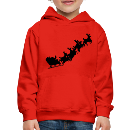 Kids‘ Premium Hoodie| Multicolor Hoodie with Santa & Reindeer Design - red