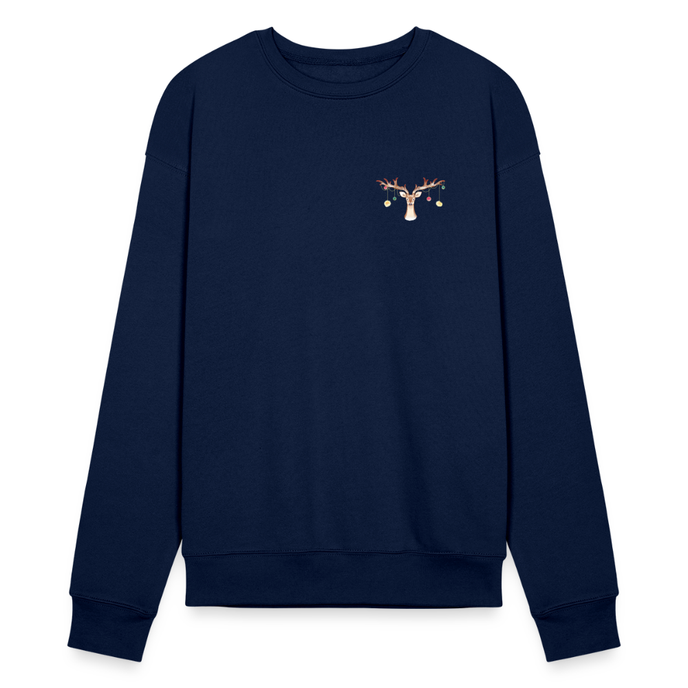 Reindeer with Decorative Hanging Ornaments | Bella + Canvas Unisex Sweatshirt - navy