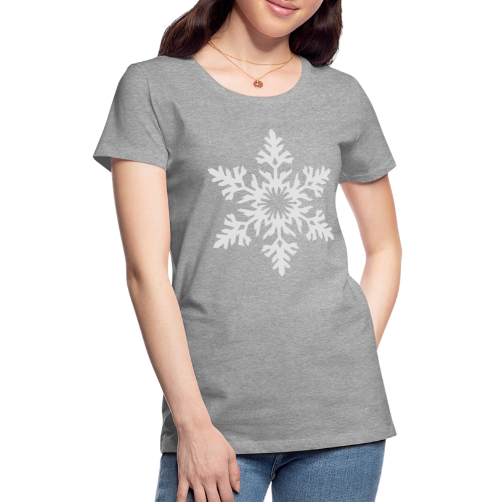 Snowflake Design T-Shirt For Women | Women’s Premium T-Shirt - heather gray