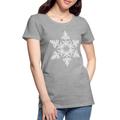 Snowflake Design T-Shirt For Women | Women’s Premium T-Shirt - heather gray